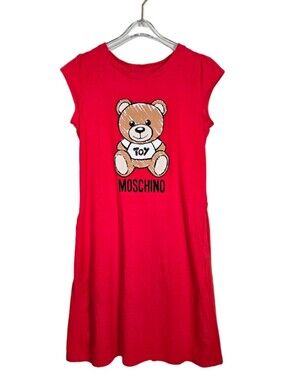 Moschino Kids Red Toy Bear Graphic Cotton Dress, Size 12 ~ VGUC